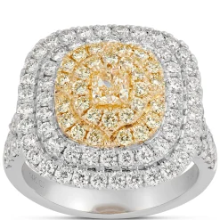 Two Tone Cluster Diamond Ring, 14K Gold Best