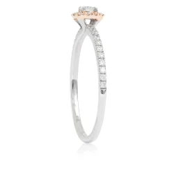 Two-Tone Diamond Halo Ring 14K Online