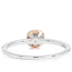 Two-Tone Diamond Halo Ring 14K Online