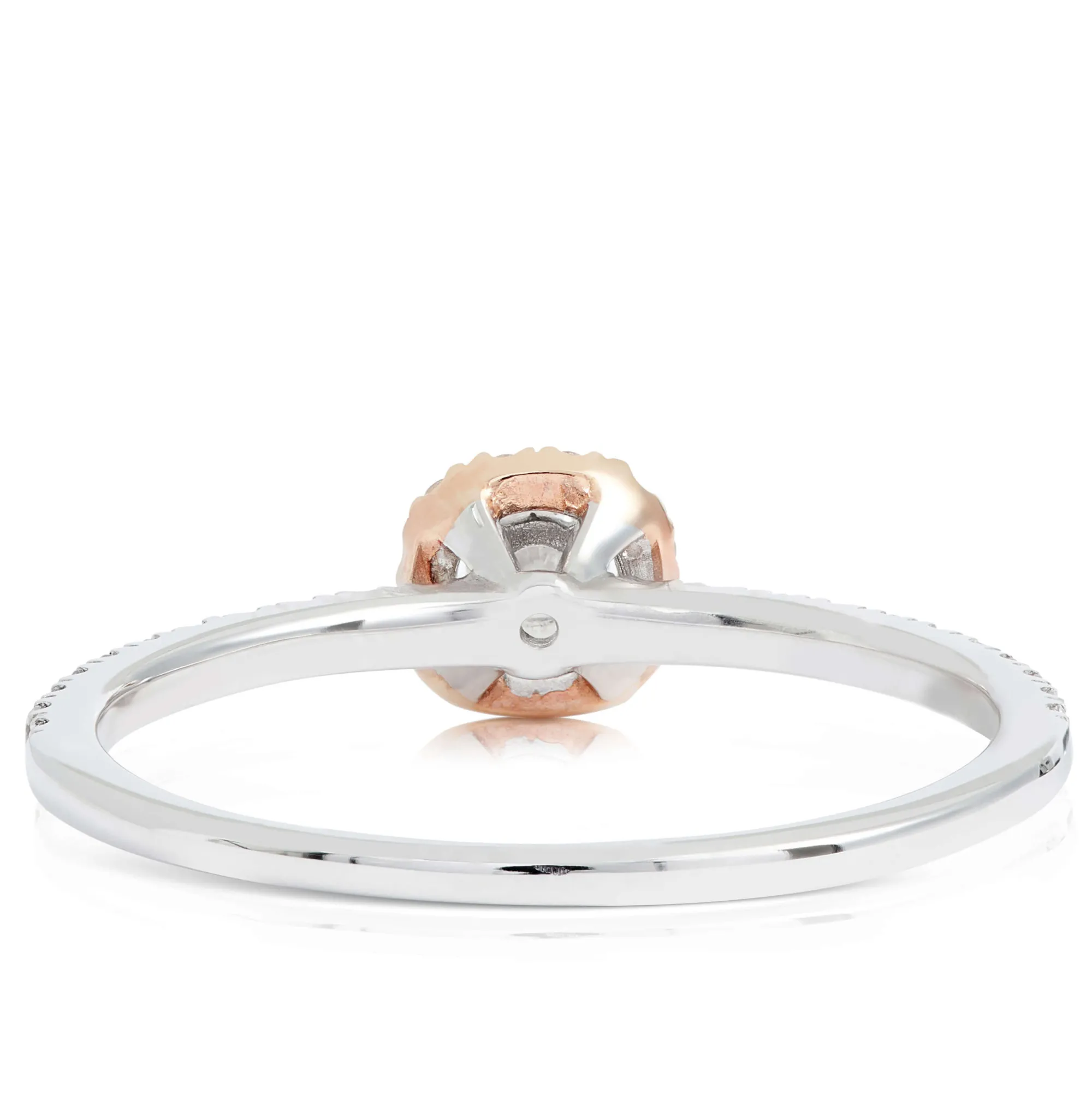 Two-Tone Diamond Halo Ring 14K Online