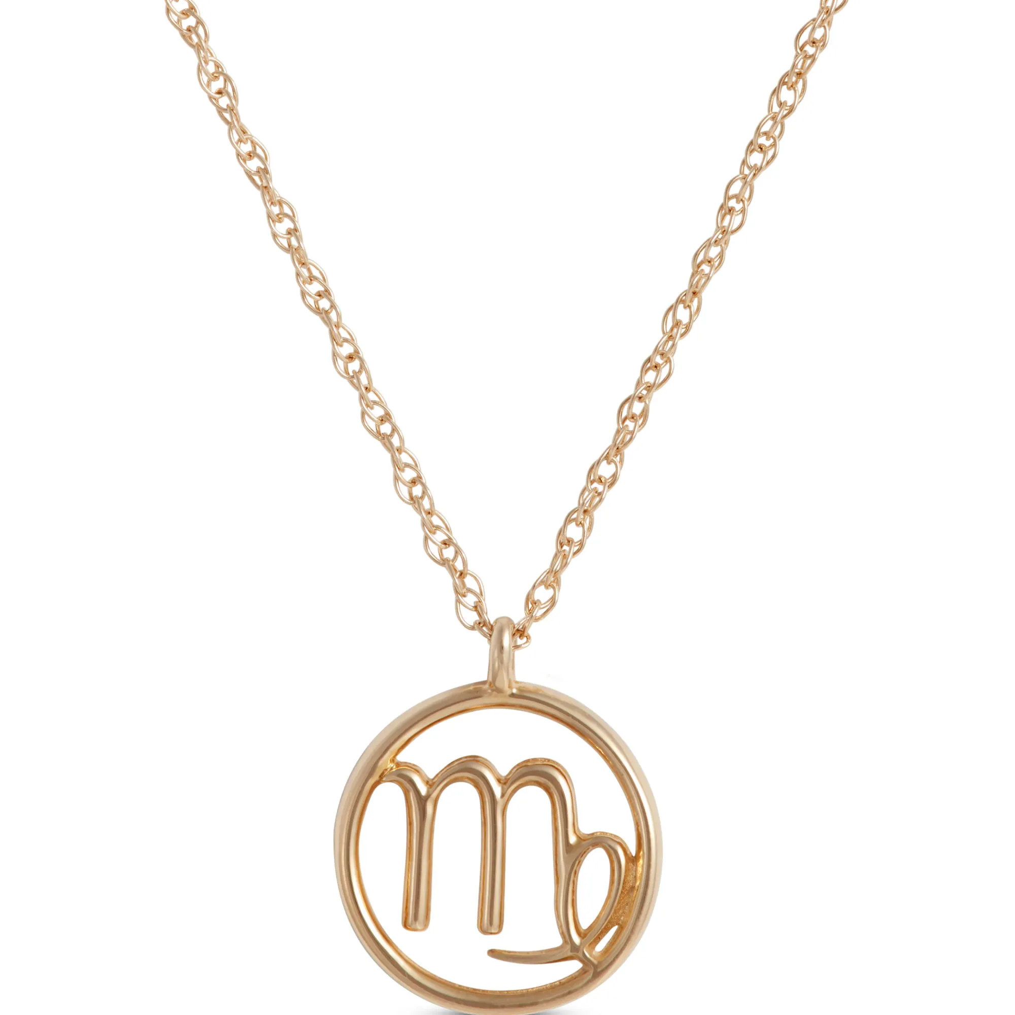 Virgo Zodiac Sign Pendant Necklace, 14K Yellow Gold Online