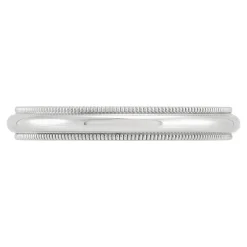 White Gold Polished Milgrain Edge Comfort Fit 3mm Band 18K Online