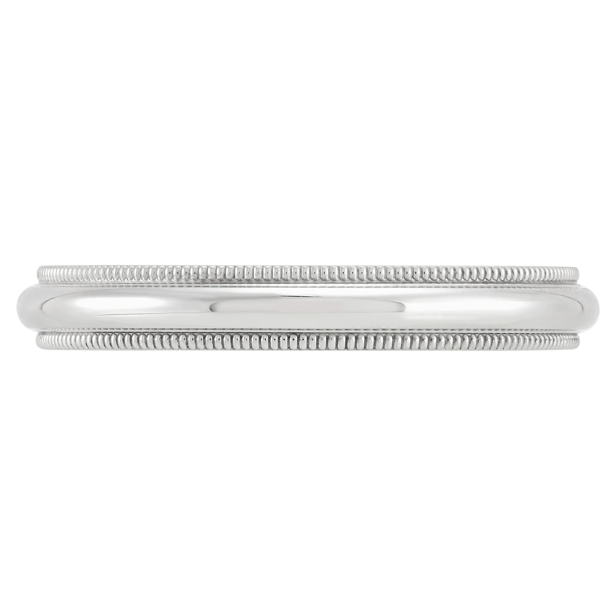 White Gold Polished Milgrain Edge Comfort Fit 3mm Band 18K Online