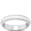 White Gold Polished Milgrain Edge Comfort Fit 3.5mm Band 14K Online