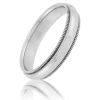 White Gold Polished Milgrain Edge Comfort Fit 4mm Band 14K Discount