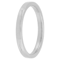 White Gold Polished Pipe Comfort Fit 2mm Band 14K Hot