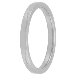 White Gold Polished Pipe Comfort Fit 2mm Band 18K New