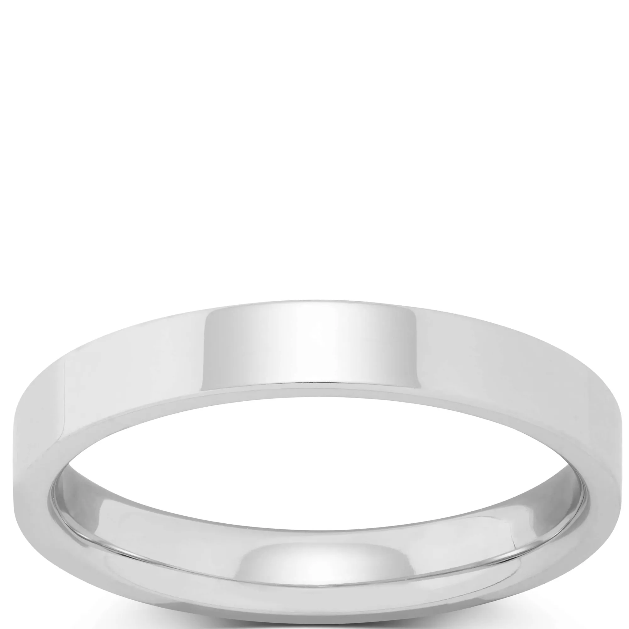 White Gold Polished Pipe Comfort Fit 3mm Band 14K Discount