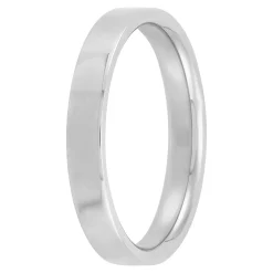 White Gold Polished Pipe Comfort Fit 3mm Band 18K Sale
