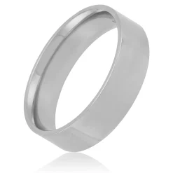 White Gold Polished Pipe Comfort Fit 6mm Band 18K Discount