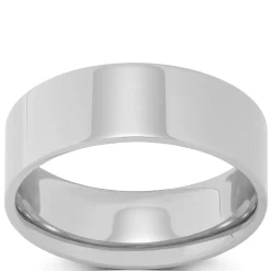 White Gold Polished Pipe Comfort Fit 7mm Band 14K Online