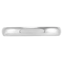 White Gold Polished Rounded Comfort Fit 3mm Band 18K Clearance