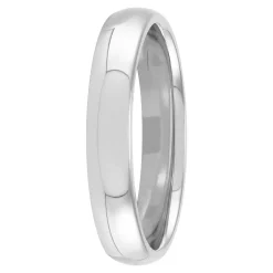 White Gold Polished Rounded Comfort Fit 4mm Band 14K Hot