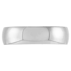 White Gold Polished Rounded Comfort Fit 6mm Band 18K Clearance