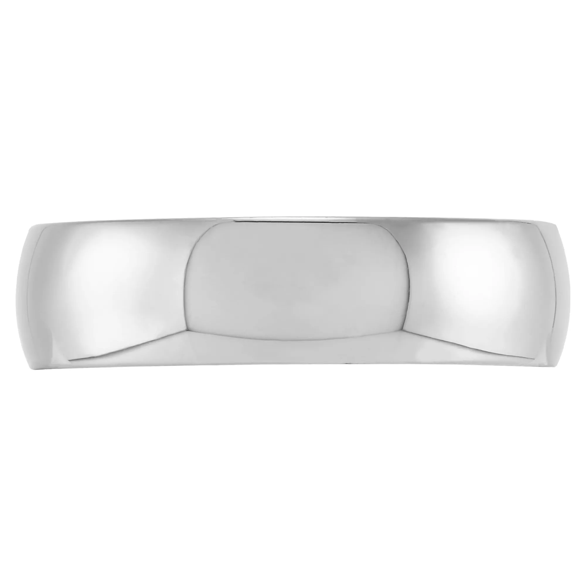 White Gold Polished Rounded Comfort Fit 6mm Band 18K Clearance