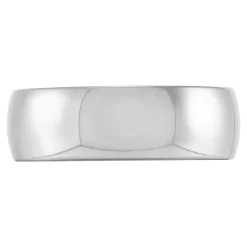 White Gold Polished Rounded Comfort Fit 7mm Band 14K Sale