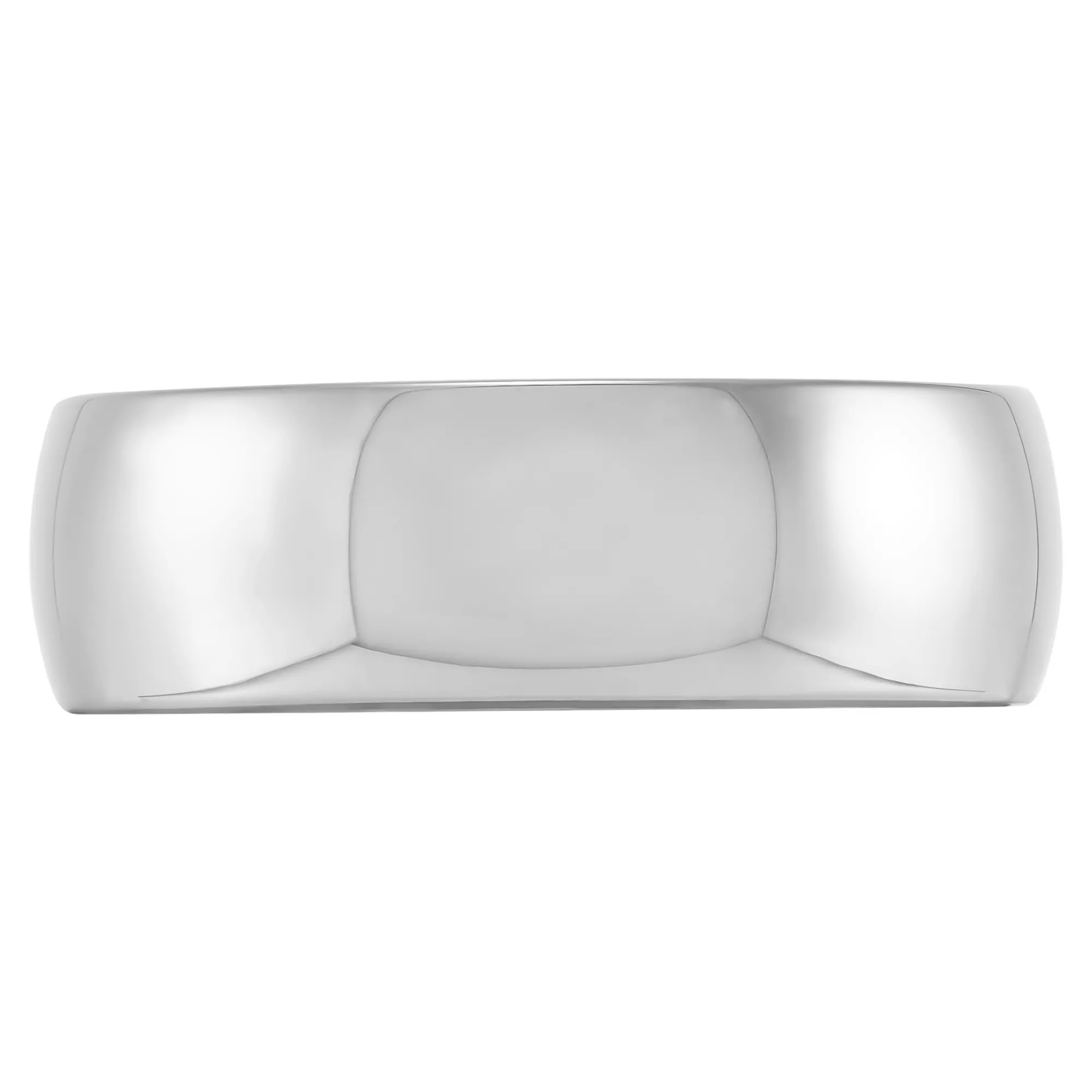 White Gold Polished Rounded Comfort Fit 7mm Band 18K Outlet