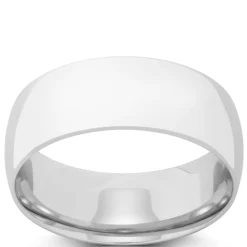 White Gold Polished Rounded Comfort Fit 8mm Band 14K New