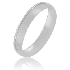 White Gold Polished Rounded 4mm Band 14K Discount