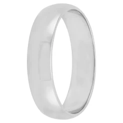 White Gold Polished Rounded 5mm Band 18K Hot