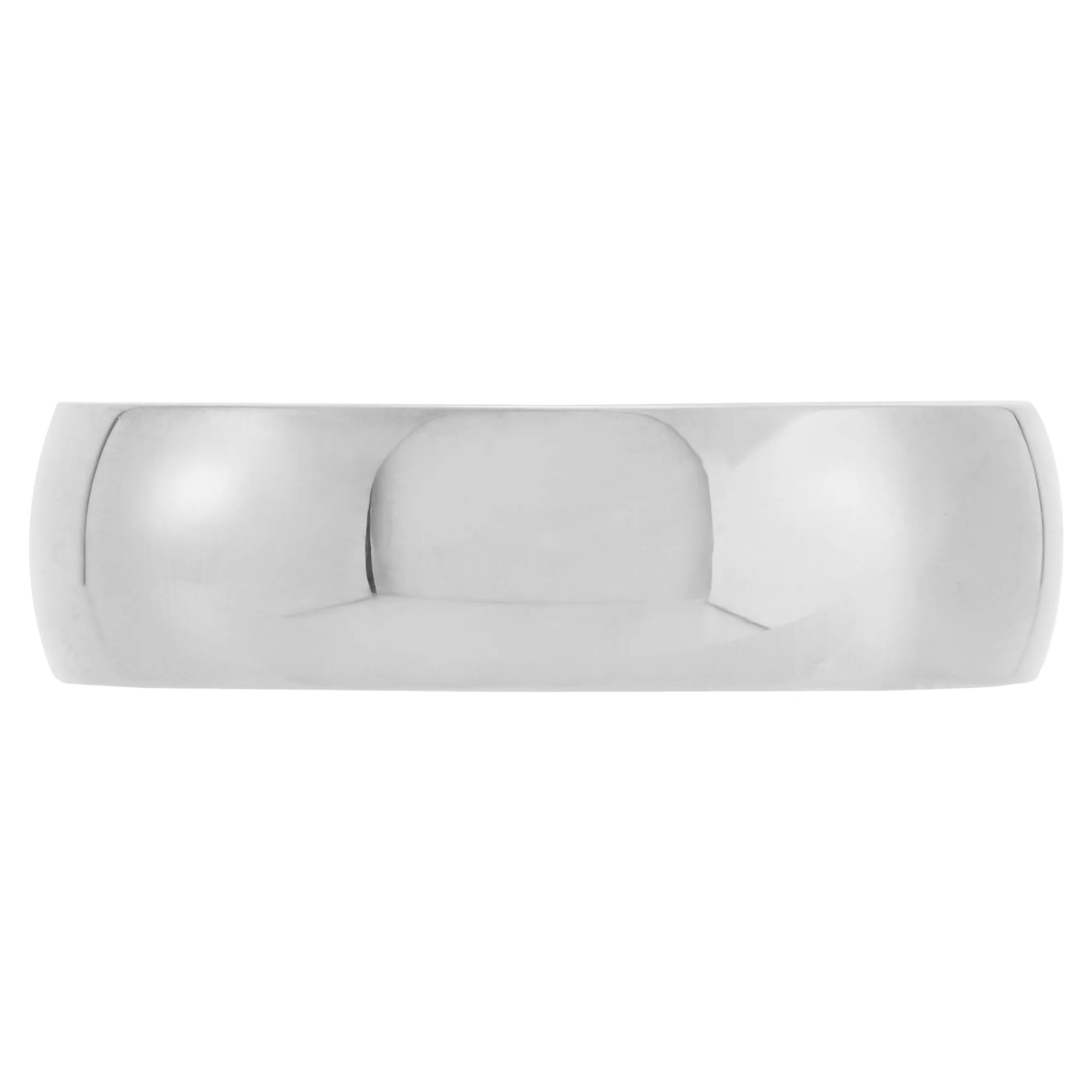 White Gold Polished Rounded 6mm Band 18K Clearance
