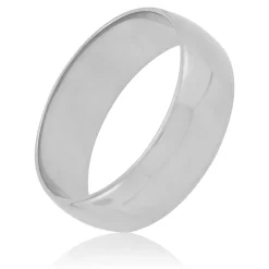 White Gold Polished Rounded 7mm Band 14K Clearance