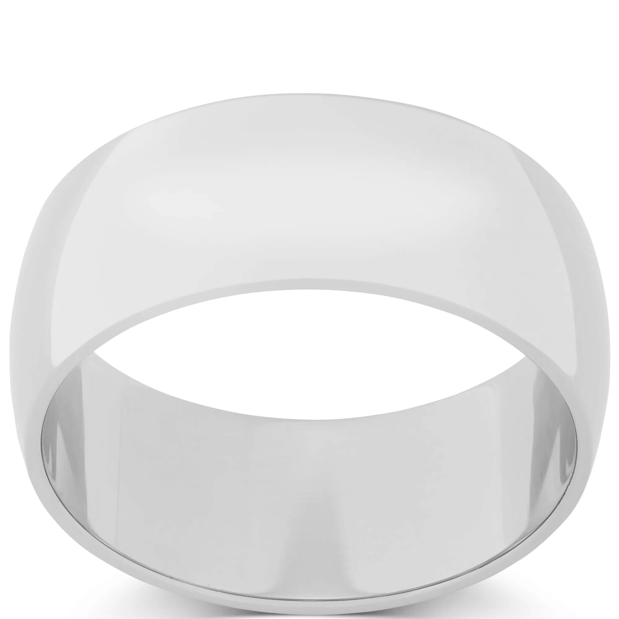White Gold Polished Rounded 8mm Band 14K Best