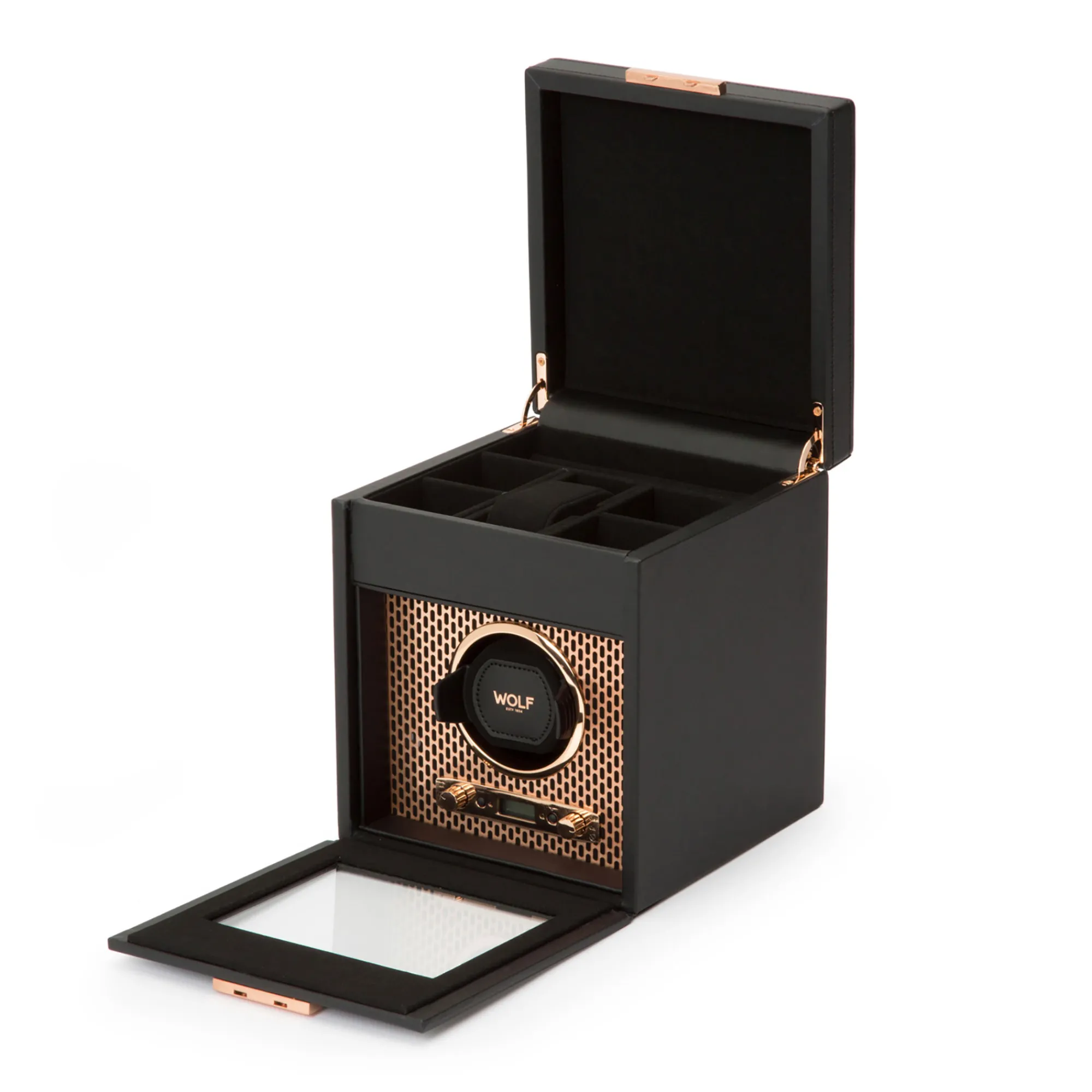 WOLF Axis Single Watch Winder With Storage Best