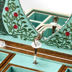 WOLF Ballet Musical Jewellery Box – Sleeping Beauty Walnut Wood New
