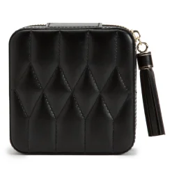 Wolf Caroline Black Leather Zip Travel Case Best