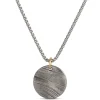 Wood Grain Medallion Necklace, Damascus Steel Discount