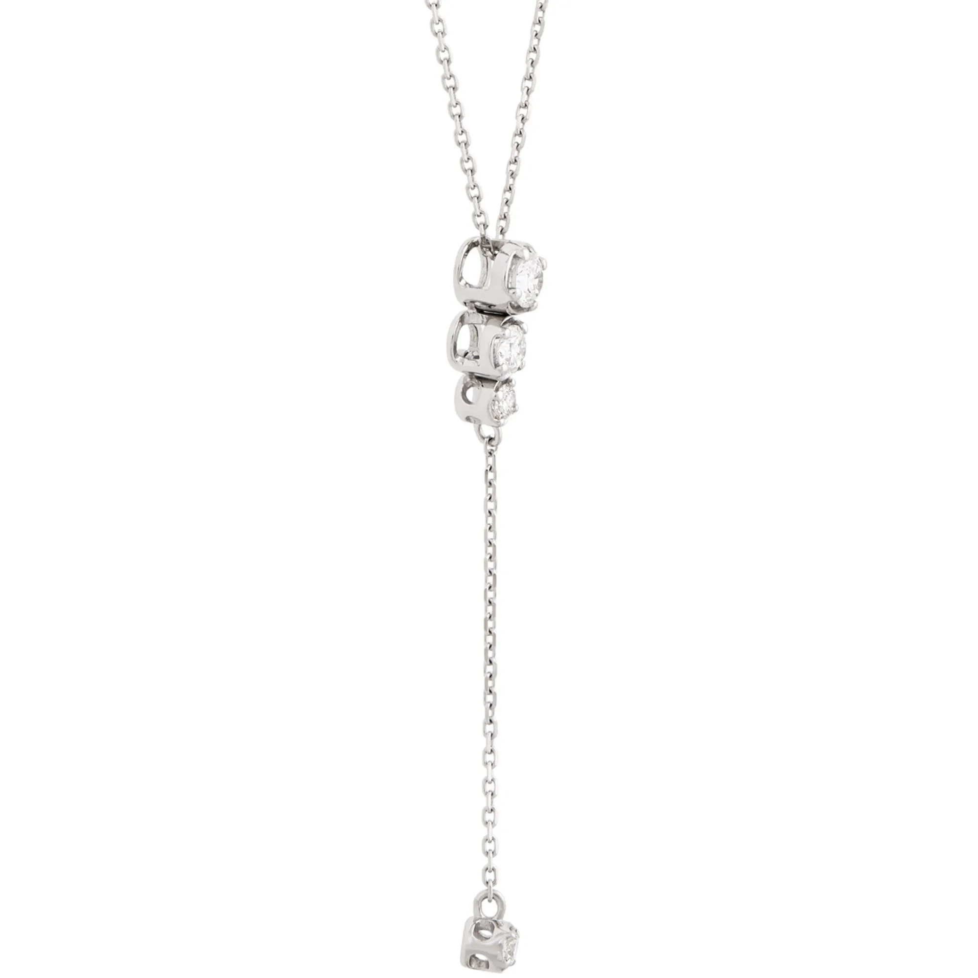 Y-Drop Diamond Pendant Necklace, 14K White Gold Best