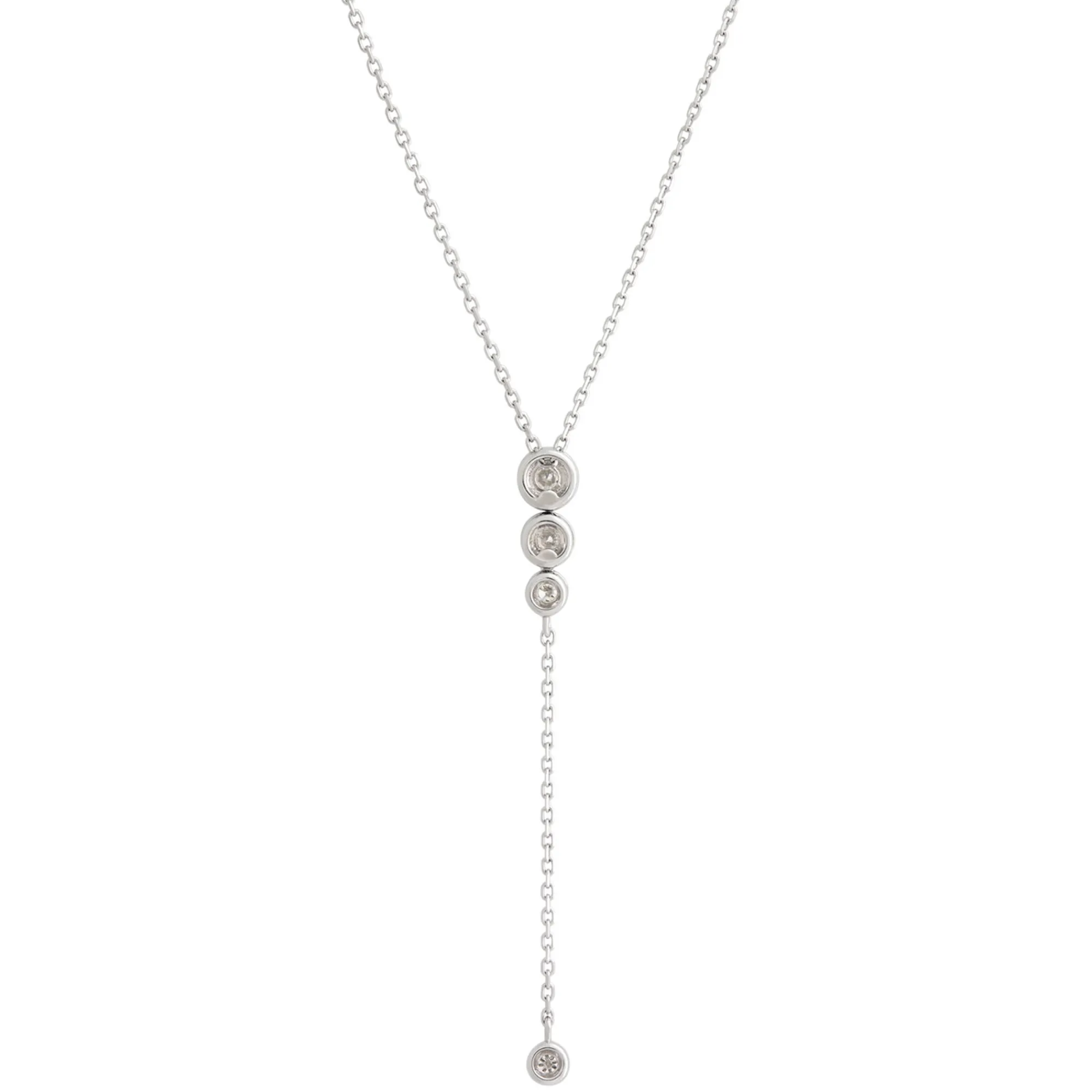 Y-Drop Diamond Pendant Necklace, 14K White Gold Best