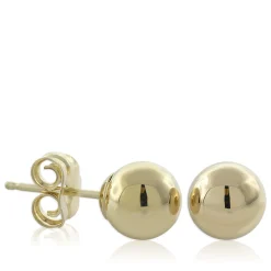Yellow Gold Ball Earrings 14K, 6mm Discount