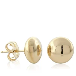 Yellow Gold Button Earrings 14K, 8mm Online