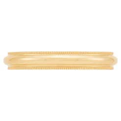Yellow Gold Polished Milgrain Edge Comfort Fit 3.5mm Band 18K Sale