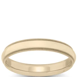 Yellow Gold Polished Milgrain Edge Comfort Fit 4mm Band 14K Sale