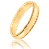 Yellow Gold Polished Milgrain Edge Comfort Fit 4mm Band 18K Sale
