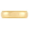 Yellow Gold Polished Milgrain Edge Comfort Fit 6mm Band 18K Clearance
