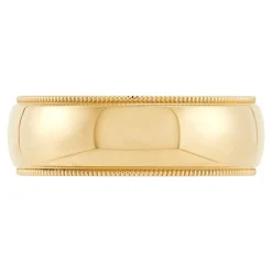 Yellow Gold Polished Milgrain Edge Comfort Fit 7mm Band 18K Sale