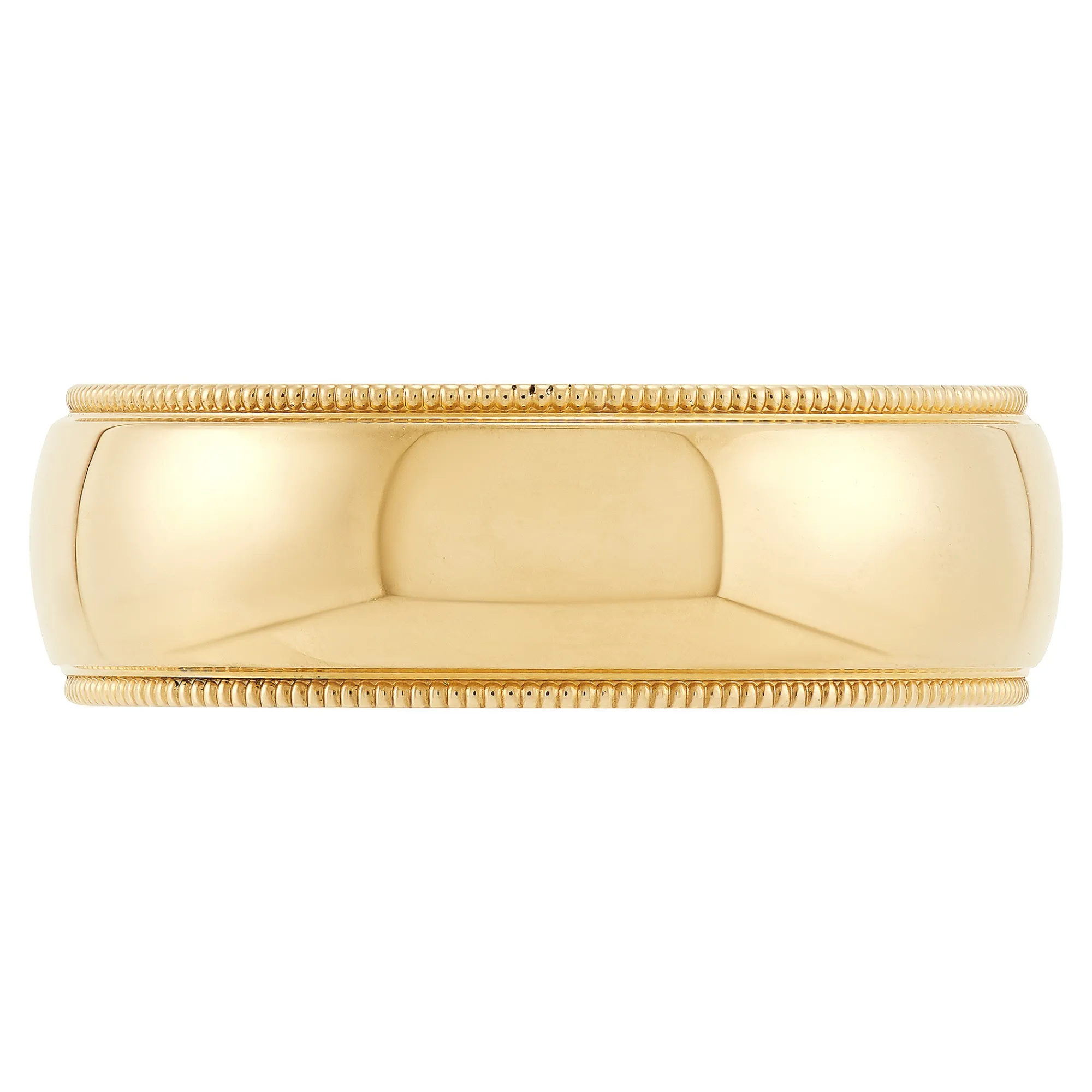 Yellow Gold Polished Milgrain Edge Comfort Fit 7mm Band 18K Sale