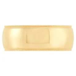 Yellow Gold Polished Milgrain Edge Comfort Fit 8mm Band 14K Clearance