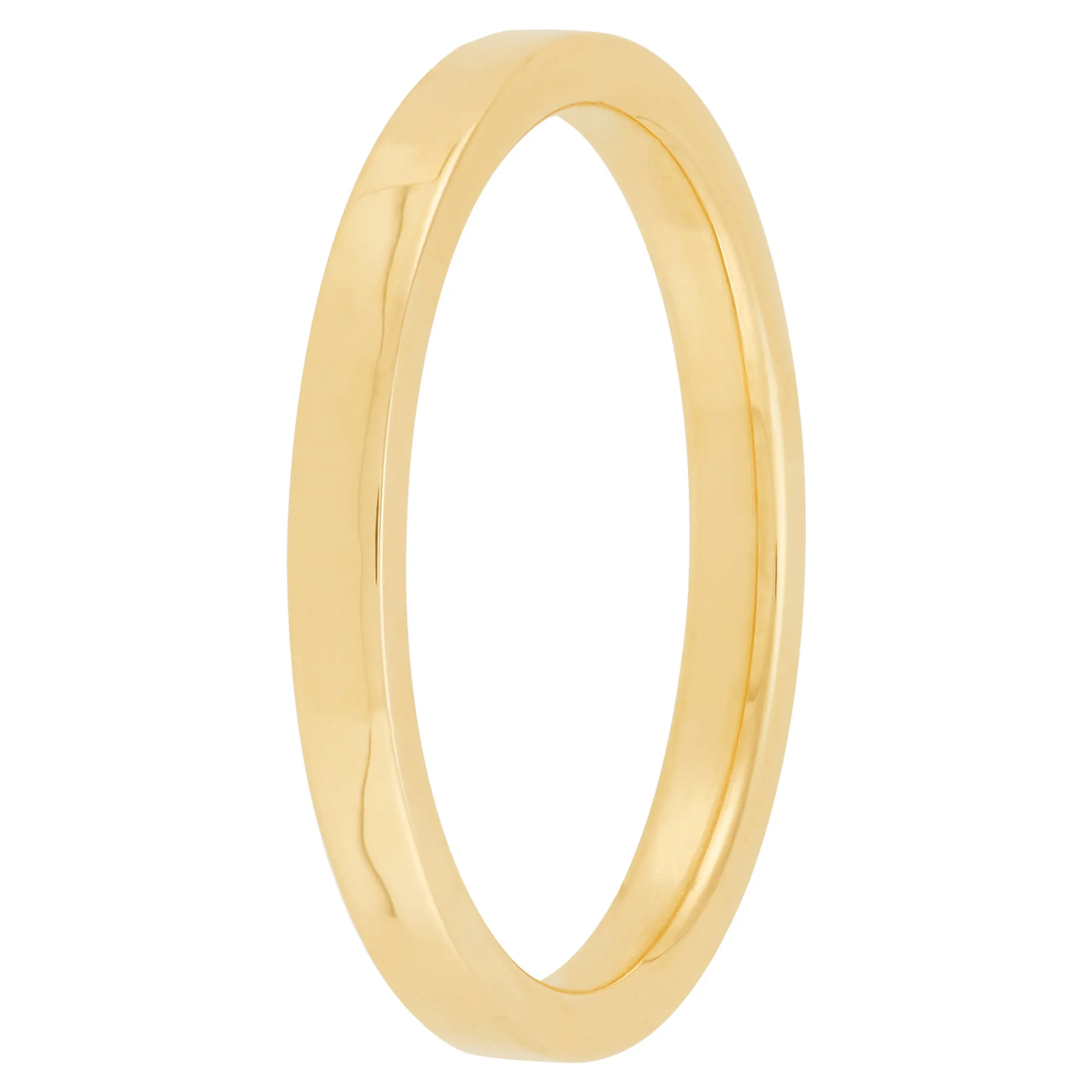 Yellow Gold Polished Pipe Comfort Fit 2mm Band 18K Discount