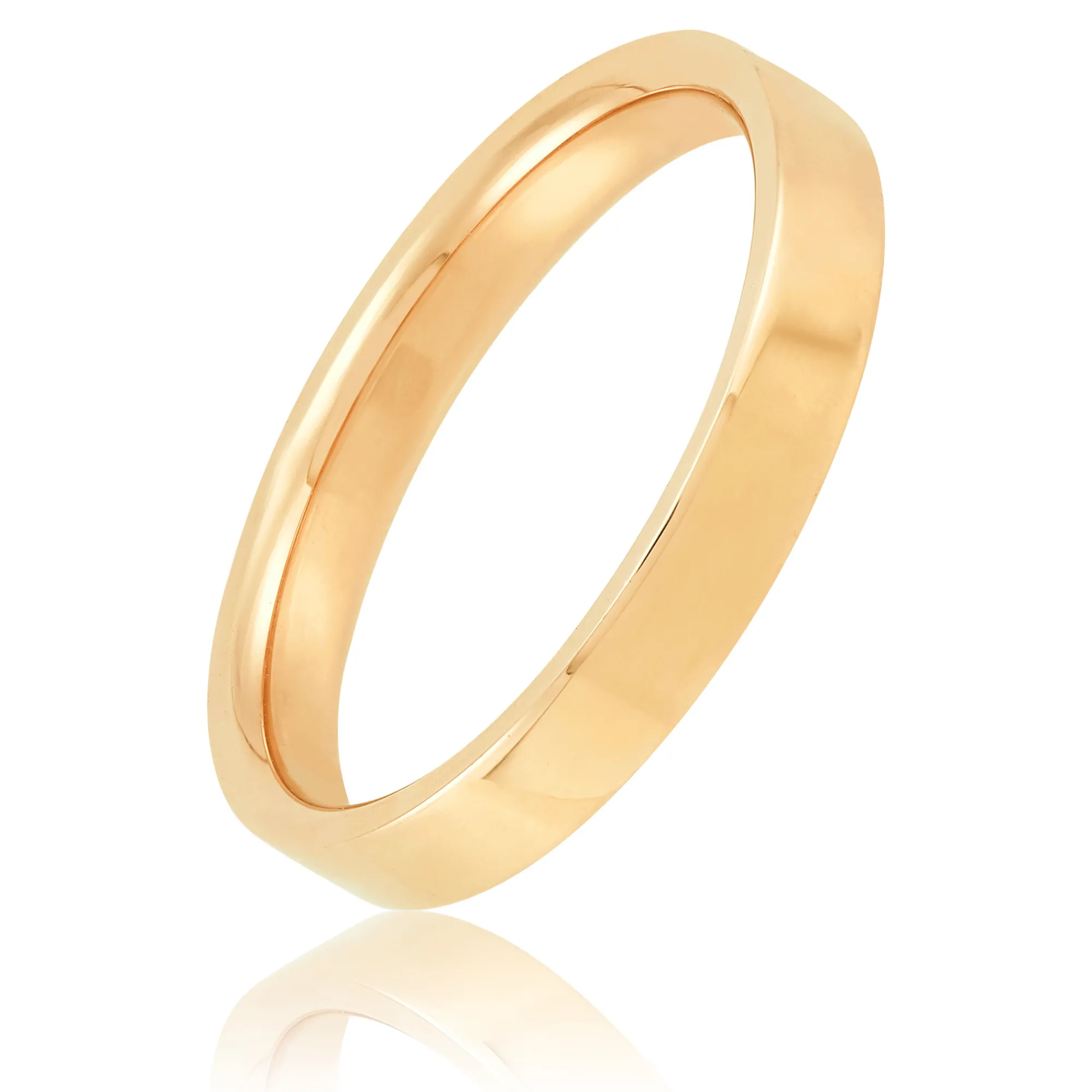 Yellow Gold Polished Pipe Comfort Fit 3mm Band 14K Hot