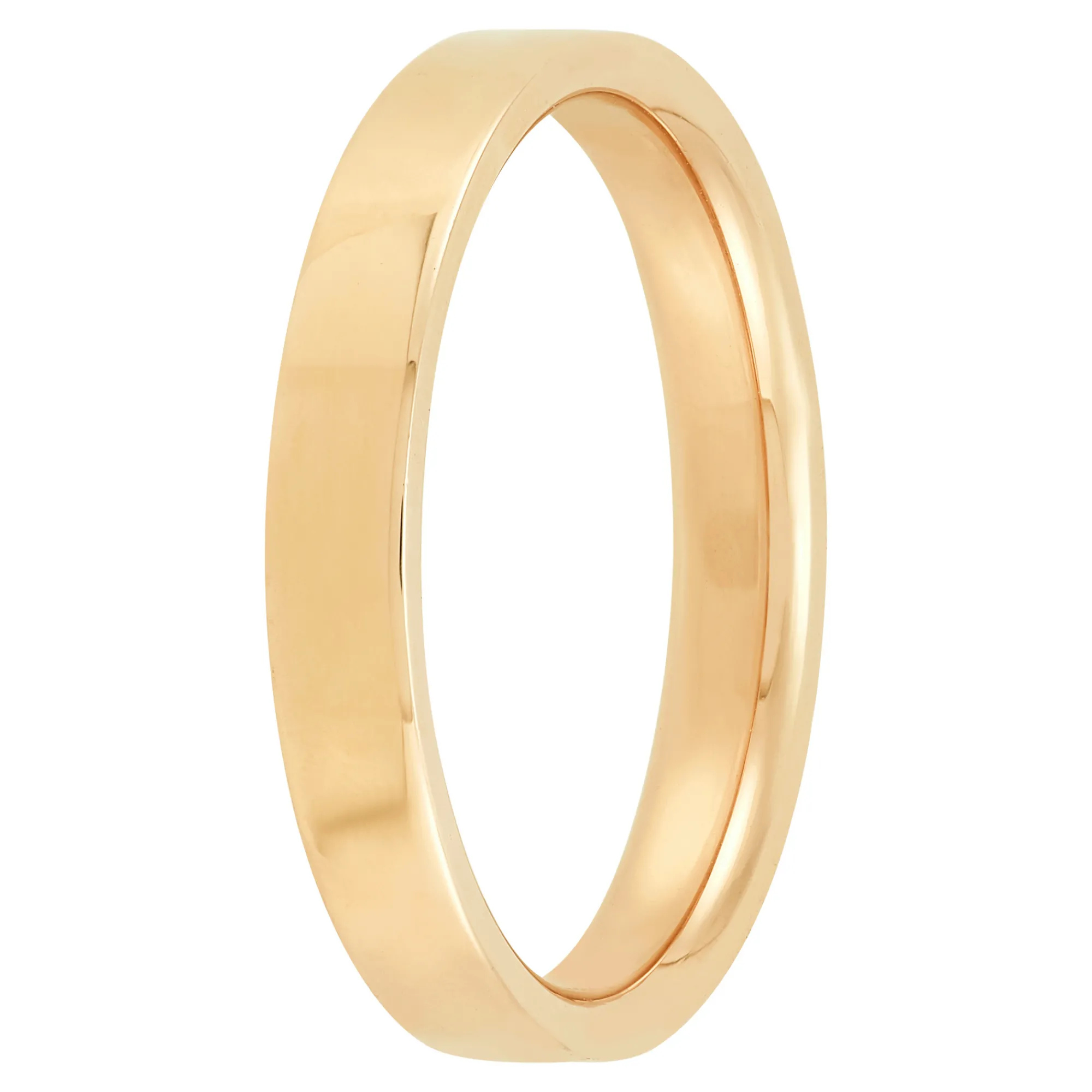 Yellow Gold Polished Pipe Comfort Fit 3mm Band 18K Discount