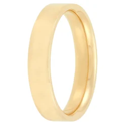 Yellow Gold Polished Pipe Comfort Fit 4mm Band 18K Best