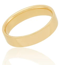 Yellow Gold Polished Pipe Comfort Fit 5mm Band 18K New