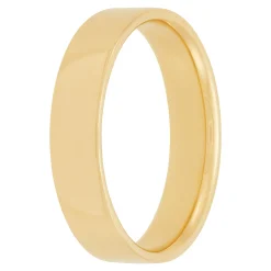 Yellow Gold Polished Pipe Comfort Fit 5mm Band 18K New