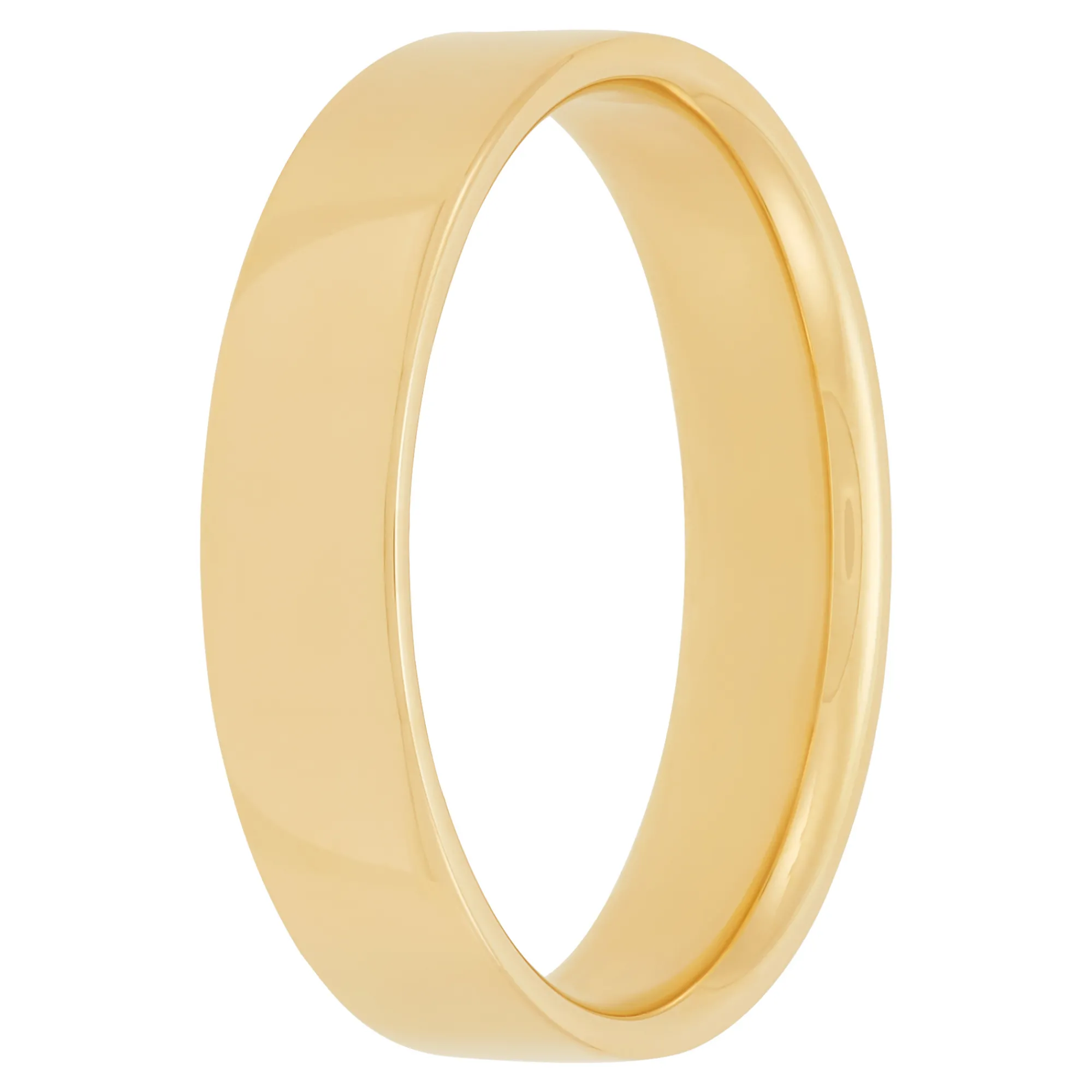 Yellow Gold Polished Pipe Comfort Fit 5mm Band 18K New