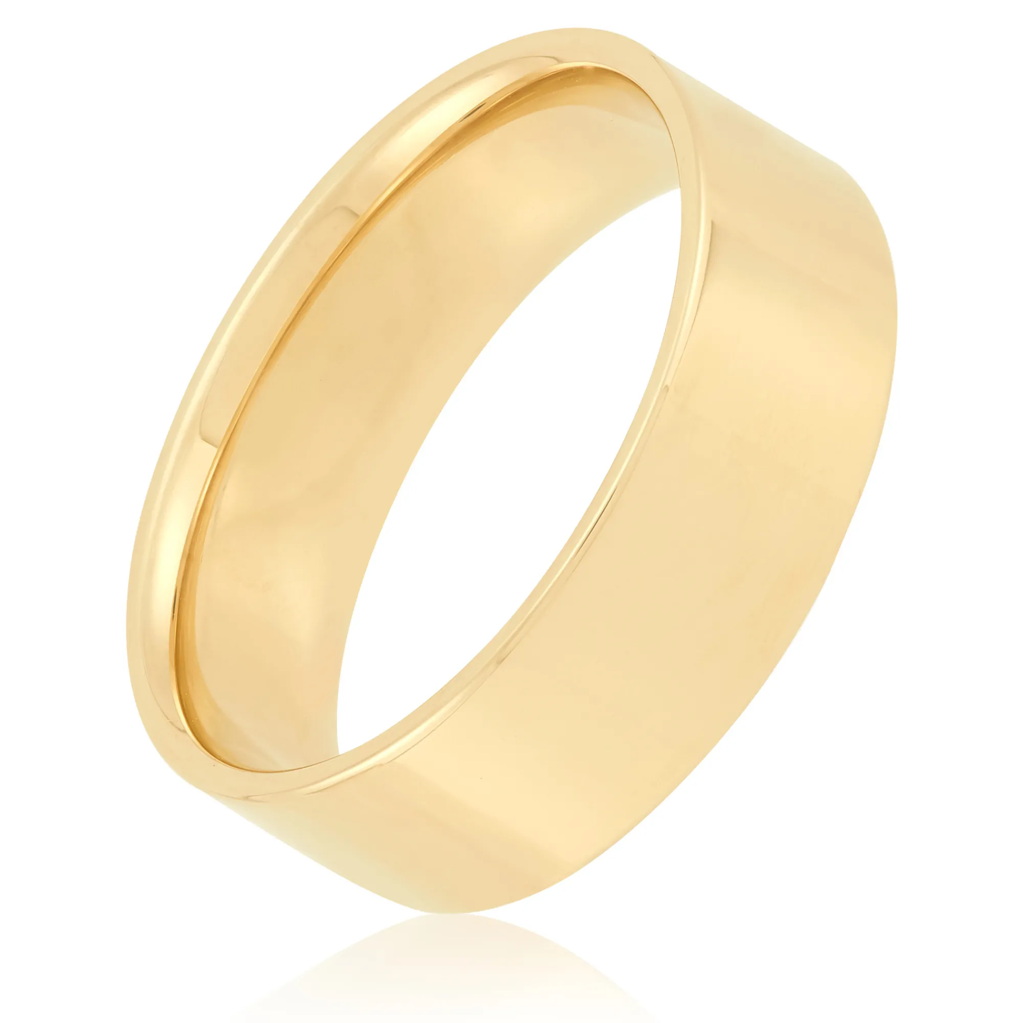 Yellow Gold Polished Pipe Comfort Fit 7mm Band 18K Sale